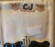 Exclusively Yours Double Initial Handkerchief CJ Embroidered Personalized C J
