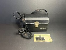 Vintage Minolta Autopak 800 Black Leather Hard Camera Case w/ Strap Manual