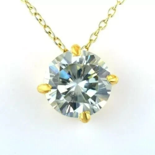 OFF WHITE RARE 6.20 Ct Certified Off White Treated Diamond Solitaire Pendant in 925 Silver