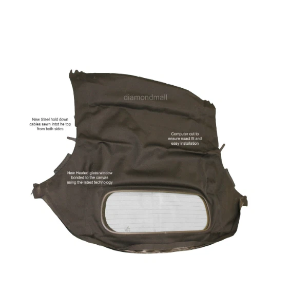 Подходит для Porsche Boxster 1997-02 кабриолет верх и стекло с подогревом окно черная ткань - Изображение 2 из 4