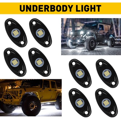 White Pod LED Light Rock for Jeep Offroad Truck ATV UTV Underbody Wheel Light E