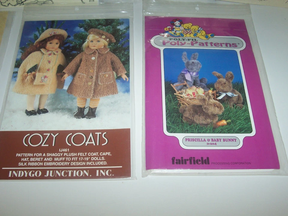 7 Vtg Sewing Crafting Doll patterns Just Be'Cuz Angel in my heart Fairfield (A2) - Image 2 of 4