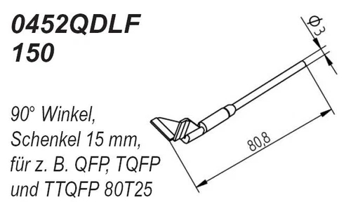 ERSA Entlötspitzen-Satz Schenkel im 90° Winkel 15,0 mm 0452QDLF150 für Chip-Tool