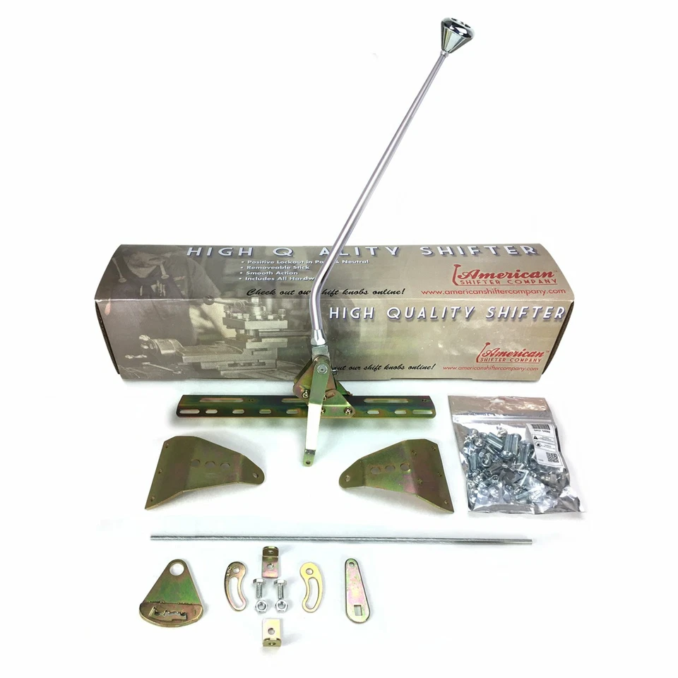 GM TH200 Single Action Shifter Kit 23 Single Bend Arm w/ Delux Knob - Image 2 of 4