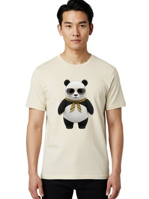 Panda-In-Sunglasses Mens Graphic Tee, 100% Cotton, Casual Summer Wear