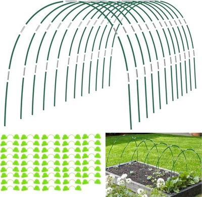 72PCS Garden Hoops for Raised Beds 8FT Grow Tunnel Greenhouse Support Kit