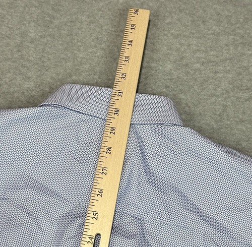 David Donahue Anzughemd Herren 15-32/33 blau/weiß geometrischer Besatz UVP 145 $ - Bild 8 von 9