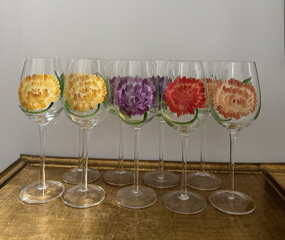 Hand Painted Wine Glasses Set Of 9 | eBay Hand Painted Wine Glasses Set Of 9 | eBay