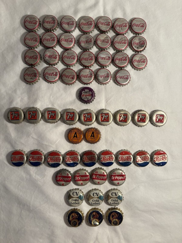 Lot of 58 Rare and Vintage Corked Soda And Beer Bottle Caps used