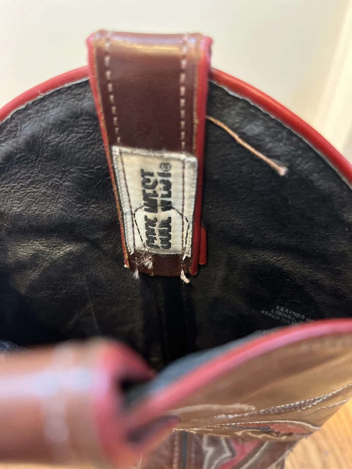 CODE WEST Botas Vaqueras Occidentales De Colección Para Mujer Cuero Genuino Negras Talla 6 M Foto 3 de 4