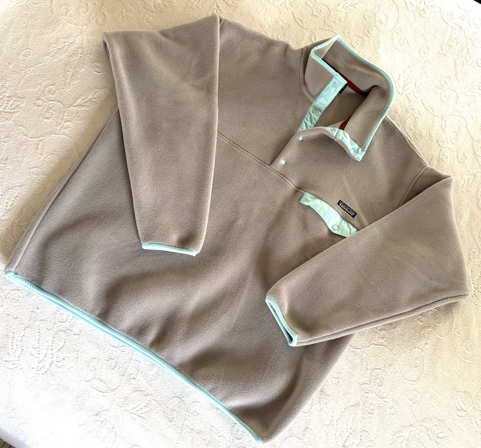 Vintage Patagonia Synchilla Fleece Snap-T Pullover Jacket Mens XLarge Light Gray image 3
