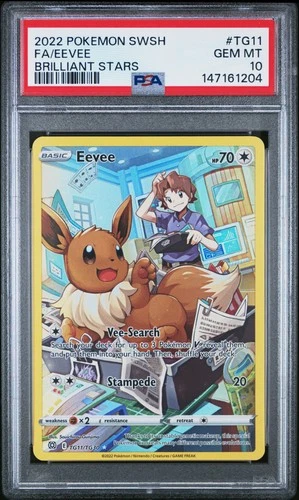2022 POKEMON SWORD & SHIELD BRILLIANT STARS #TG11 FULL ART/EEVEE PSA 10