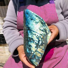 5.25LB Natural Labrador Moonstone Quartz Crystal Free Form Mineral Specimen