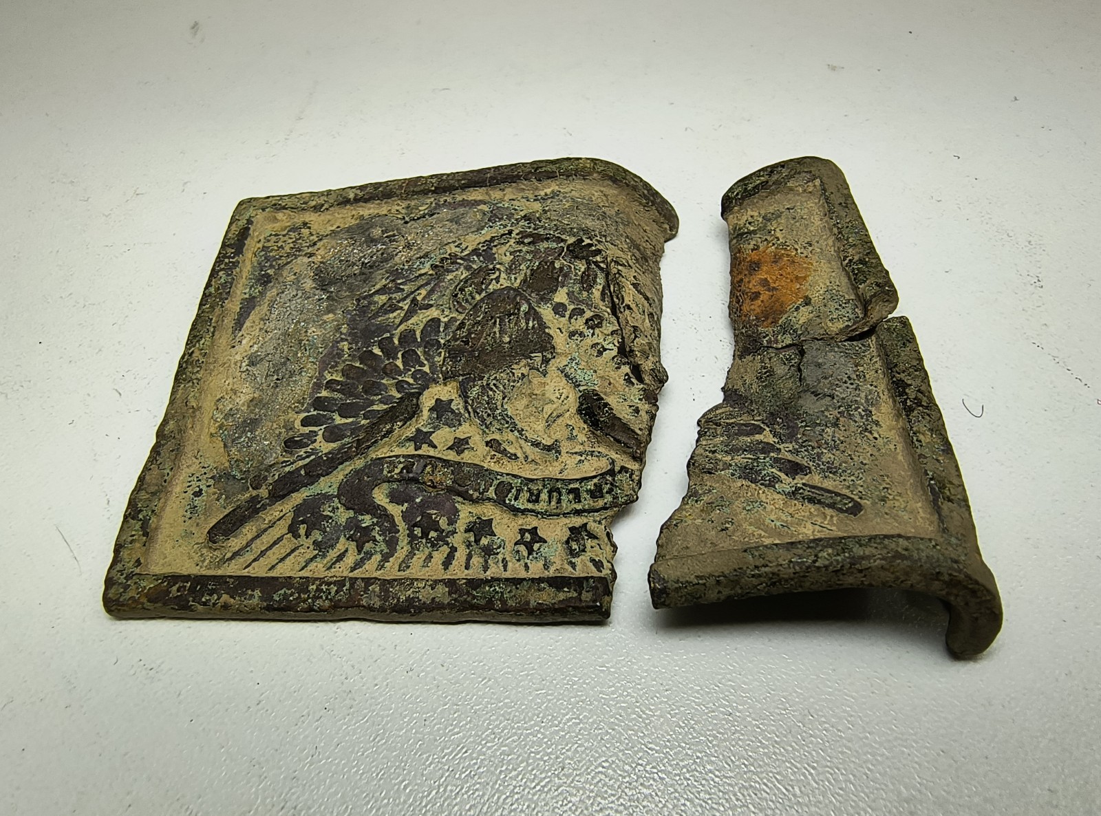 CIVIL WAR 1851 EAGLE SWORD BELT BUCKLE PLATE SILVER WREATH - dug up Lexington VA