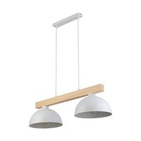 HäNgelampe Weiß Skandinavisch Metall Holz LäNglich E27 Pendelleuchte Esszimmer