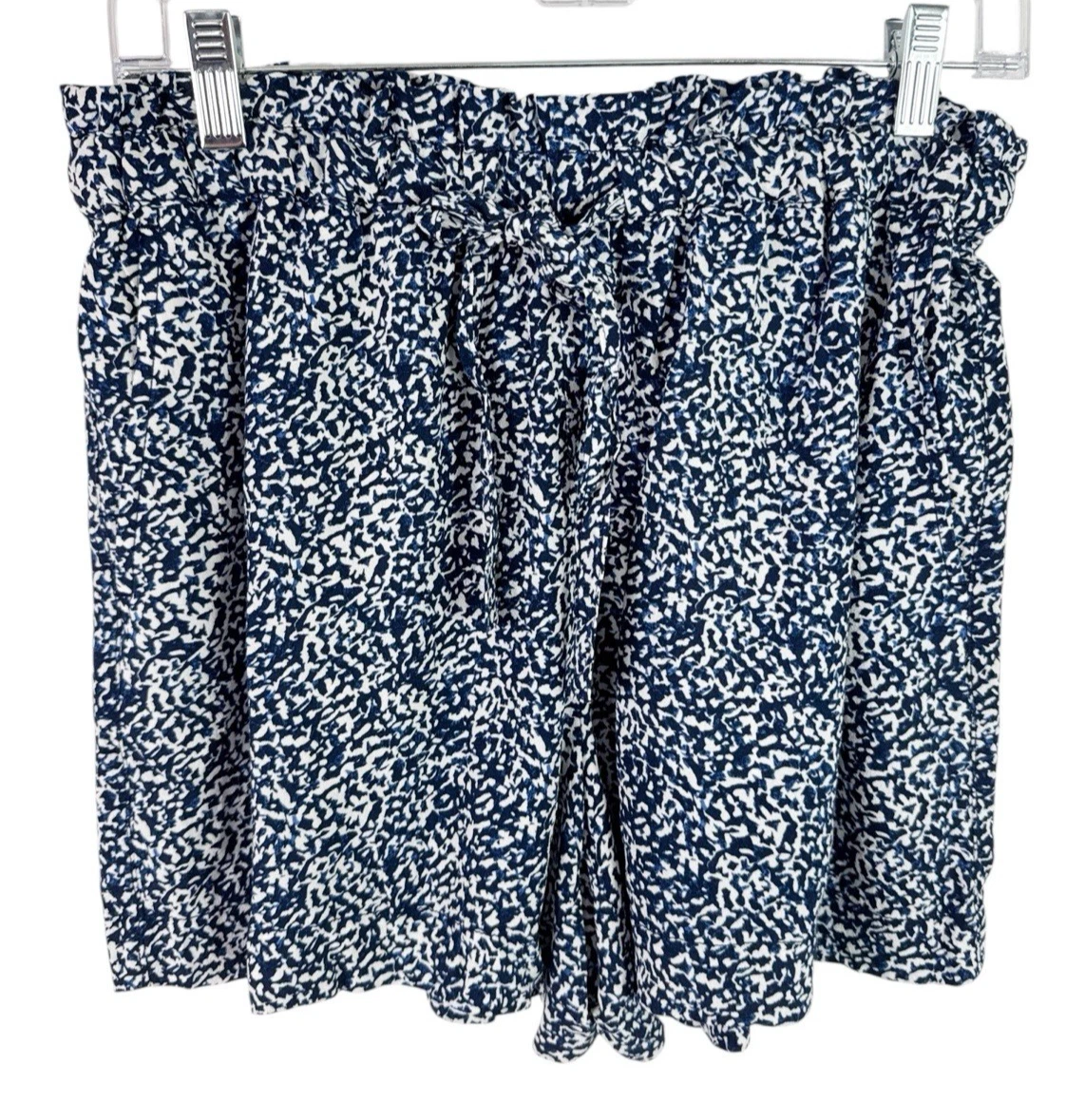 Madewell Women's S Pull On Relaxed Shorts Blue White NWT Inseam 3.75"