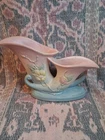 Vintage Hull Double Cornucopia Vase W/ Magnolias 12” USA G-12