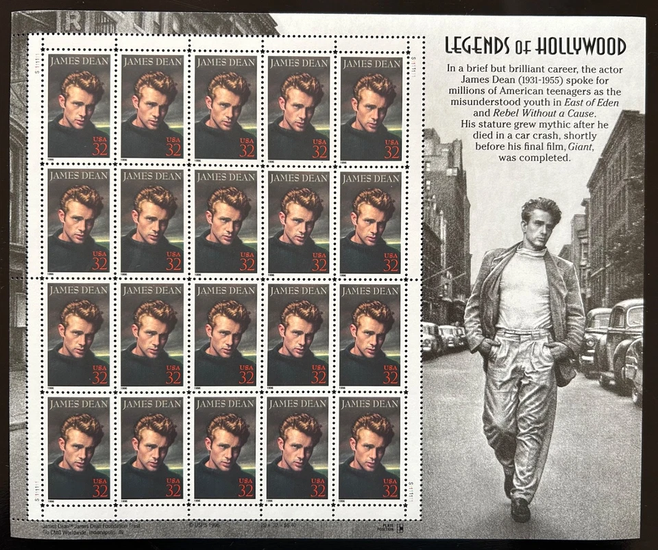 1996 - VEREINIGTE STAATEN - LEGENDS OF HOLLYWOOD - JAMES DEAN- POSTFRISCH - Bild 1 von 1
