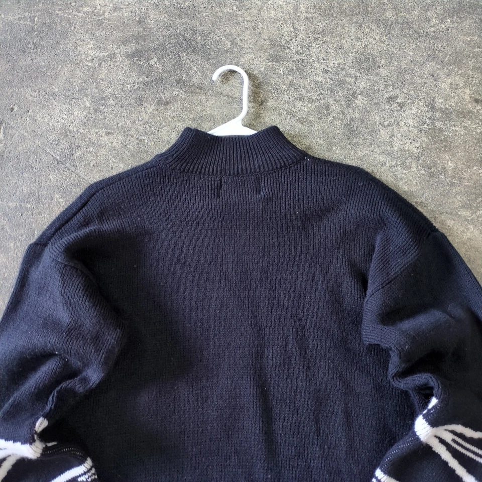 Suéter Gitano Vintage Feminino L Preto Asteca Sudoeste Decote Simulado Geométrico - Imagem 4 de 4