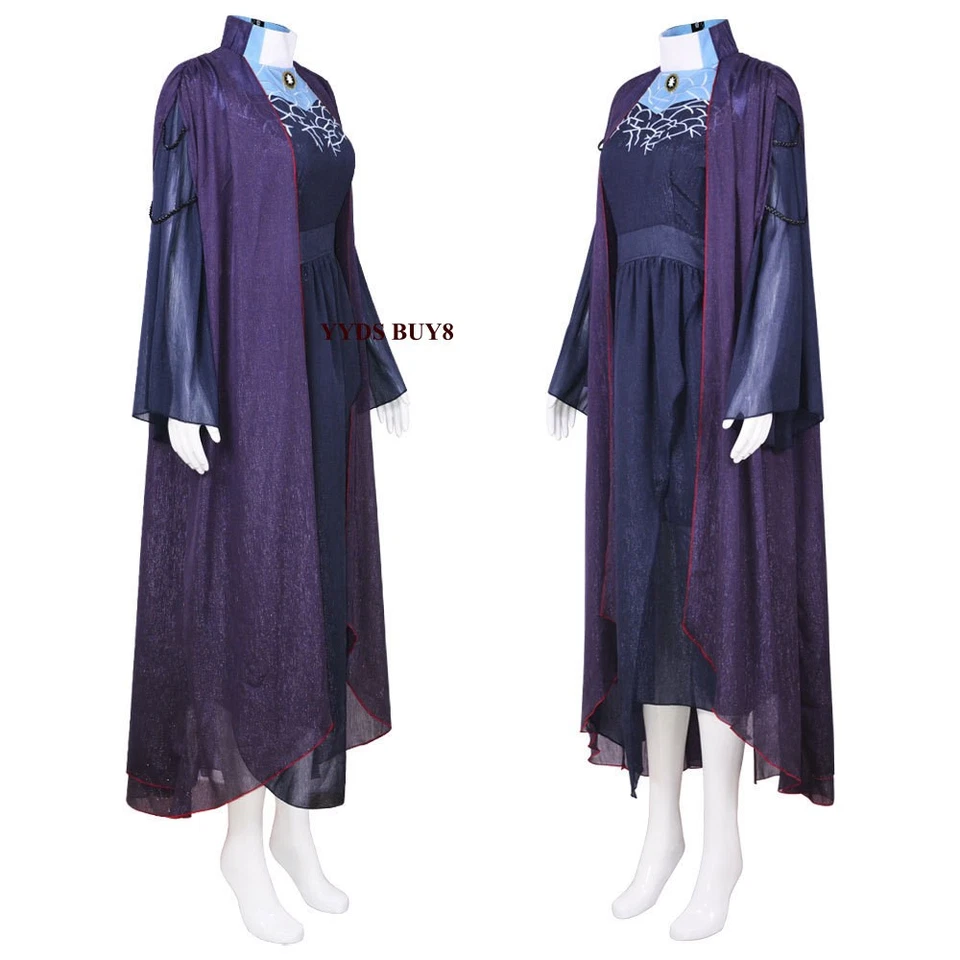 Juego completo de disfraces de mentor de bruja escarlata Agatha Harkness púrpura mujer túnica regalos Foto 3 de 4