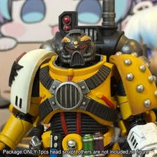 Premium Black Head Sculpt For Joytoy Imperial Fists Legion Apohecary Figure