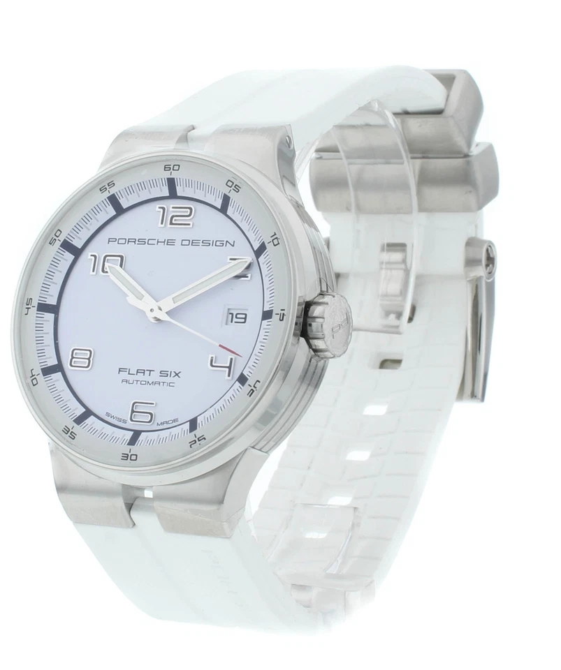 Reloj automático para hombre Porsche Design Flat Six 40 mm esfera blanca P.635141641256 Foto 3 de 4