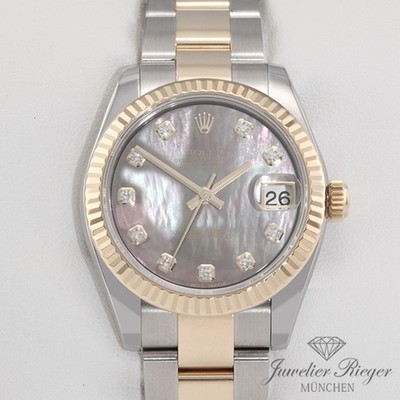 Rolex Medium Datejust 31 mm 178273 2014 Stahl Gelbgold 750 Perlmutt Diamanten