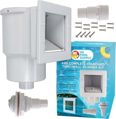 Standard Thru-Wall above Ground Pool Skimmer Kit - ABS Construction, Complete Un