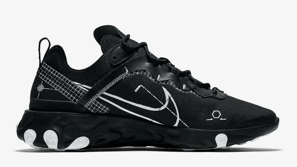 Nike Element React 55 UK 5.5 EUR 38.5 Black White CU3009 001