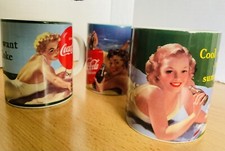 3 X  PIN UP  Coca Cola ,Tasse Kaffeetassen ,Kaffeebecher ,Kaffeetopf