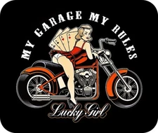"Lucky Girl" Motorcycle Computer / Laptop Mouse Pad