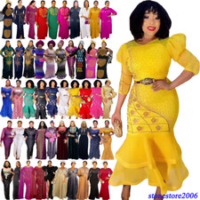 Dubai Abaya Kaftan Women Muslim Maxi Dress African Ankara Dashiki Party Gown New