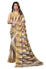 New Indian Georgette Saree With Unstitched Blouse Party Wedding Wear For women