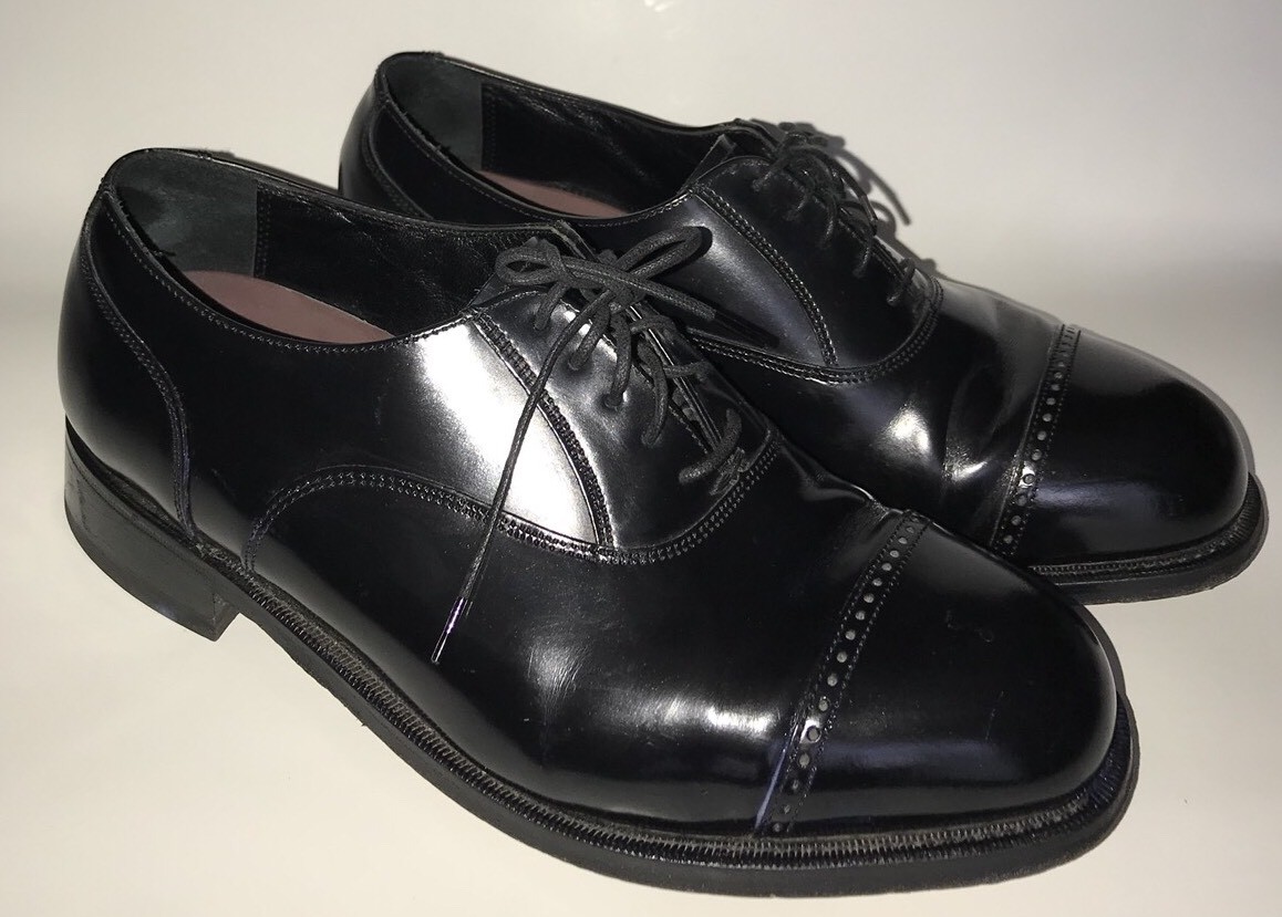 FLORSHEIM Black Genuine Leather Wingtip Brogue Oxford Dress  display picture 1