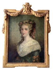 18th C MADAME DU BARRY Favorite of LOUIS XV  Rare Portrait - Antique French Oil