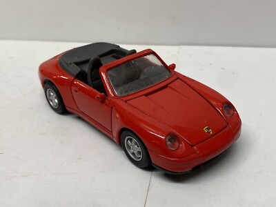 Welly 9722 Porsche 911 Carrera Cabriolet In Red Pull Back And Go Unboxed