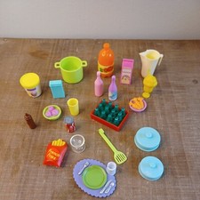 Lot of 21 Vintage Barbie Dollhouse Kitchen Pieces Random Pop Diorama