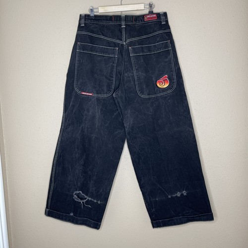JNCO Jeans Black Contrast Stitch Rare 