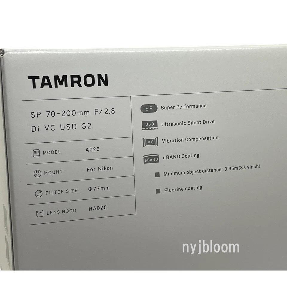 New TAMRON SP 70-200mm f/2.8 Di VC USD G2 Lens [Model A025] Nikon F or Canon EF - Image 3 of 4