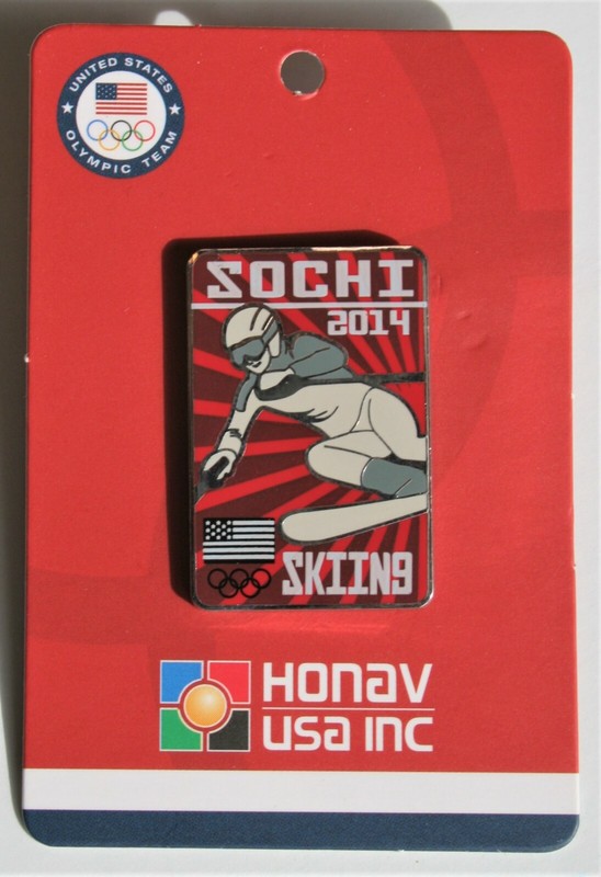 SOCHI 2014 USA SKIING TEAM PIN - NEW ON CARD / WINTER OLYMPICS