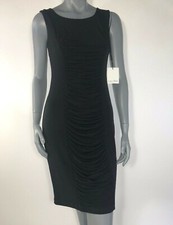 Calvin Klein Little Black Dress Sheath Career Cocktail Stretch Sleeveless size 4