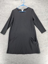 H&M Dress Womens Medium 3/4 Sleeve Black Pockets