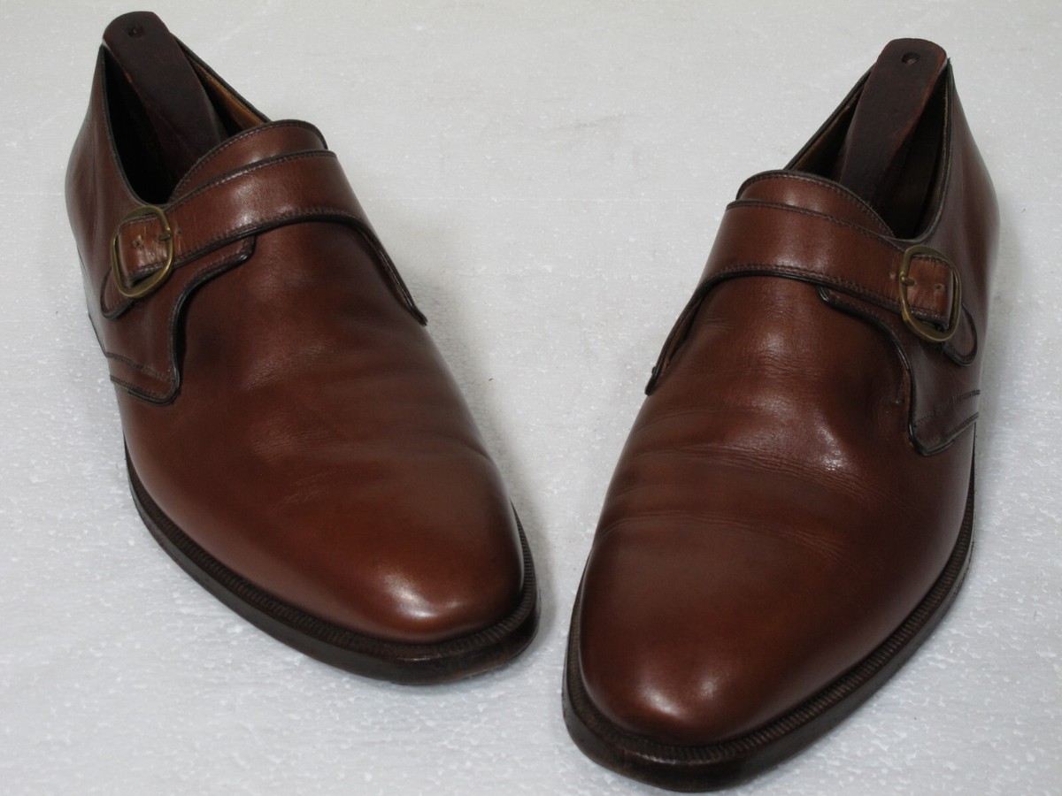Tanino Crisci Monk Strap Shoes 8.5 US Chestnut Brown Hand Made in 