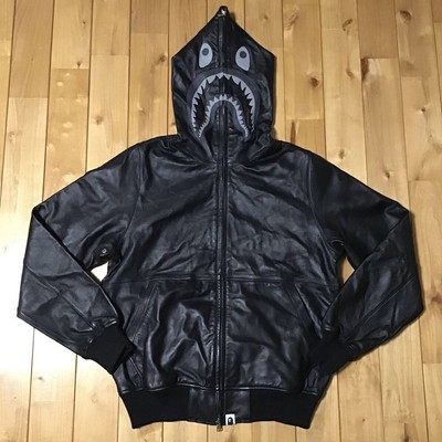 Aoyama  Leather Shark Hoodie BAPE shark ape Ape
