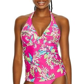Sunsets ORCHID OASIS Muse Halter Underwire Tankini Swim Top, US