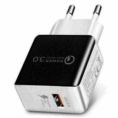 3-Port USB Wall Charger – Quick Charge 3.0, 5V 3A – Fast Charging For Phones & Tablets – Travel Adapter