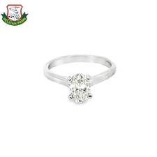 Women's Oval Diamond Solitaire Engagement Ring 1 CT 14K White Gold PBR091622 