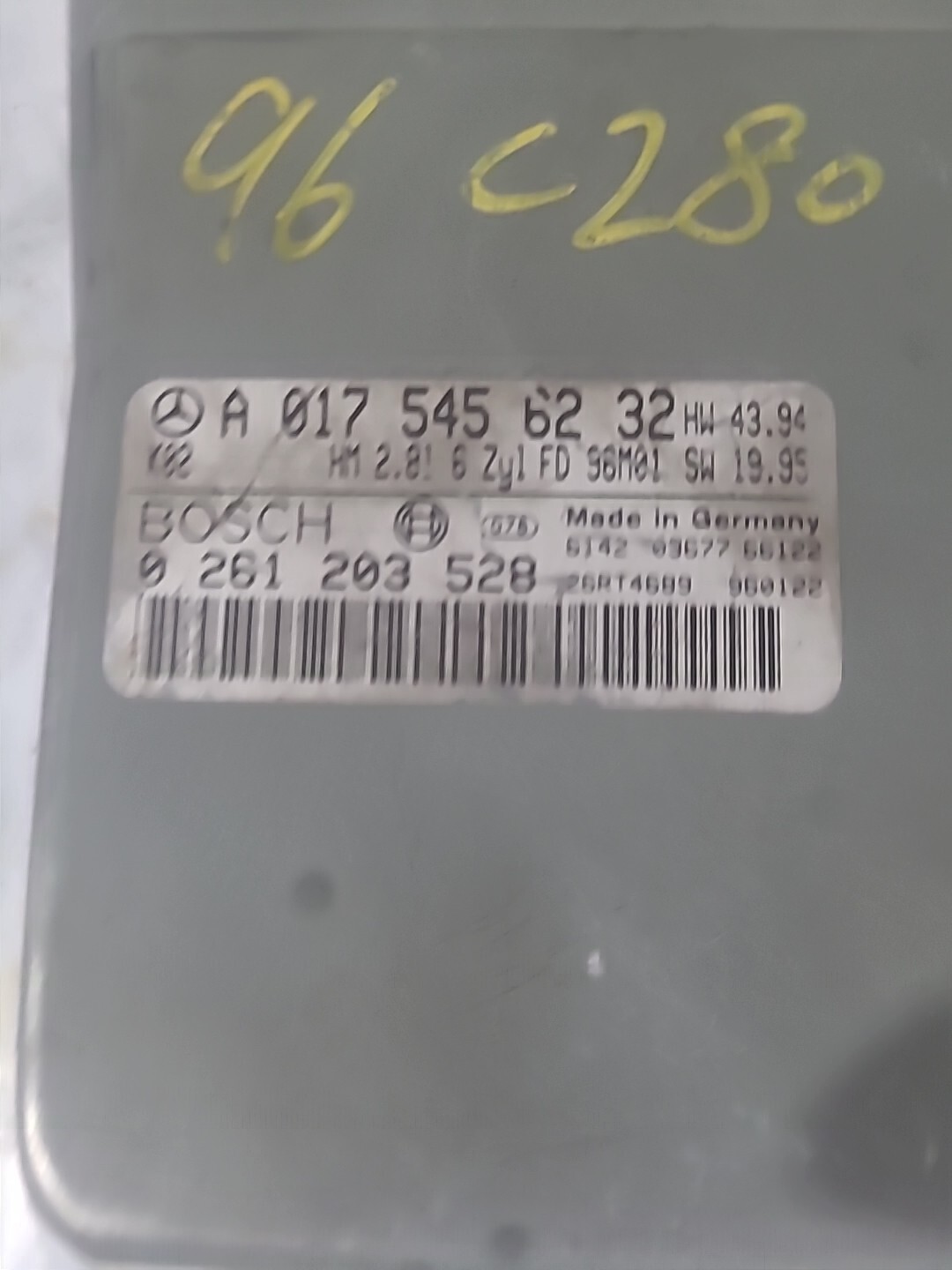 95-96 MERCEDES C-CLASS Engine Control Module Ecu Ecm Pcm A 