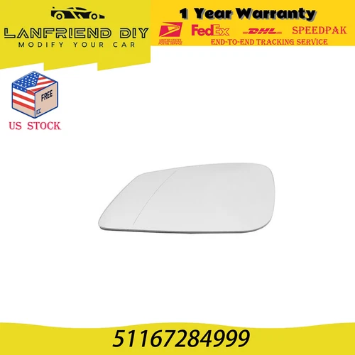 For BMW 320i 330i 440i Mirror Glass Heated With Backing Plate Driver Side LH