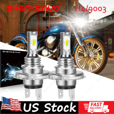 2 Super Bright LED headlight bulbs for Honda VTX1300R Retro 2005-2009 motorcycle
